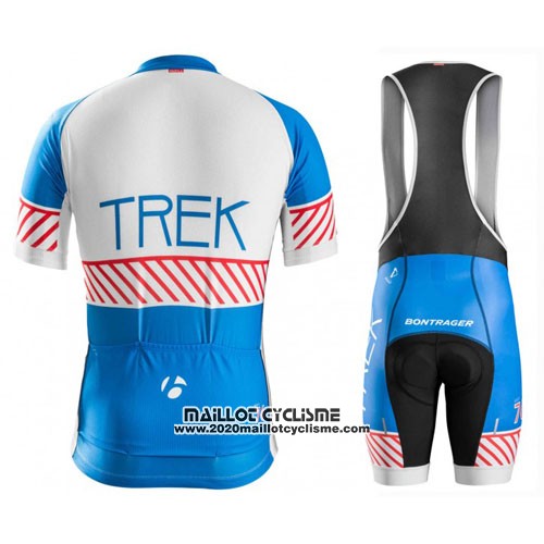 2016 Maillot Ciclismo Trek Bontrager Blanc et Bleu Manches Courtes et Cuissard